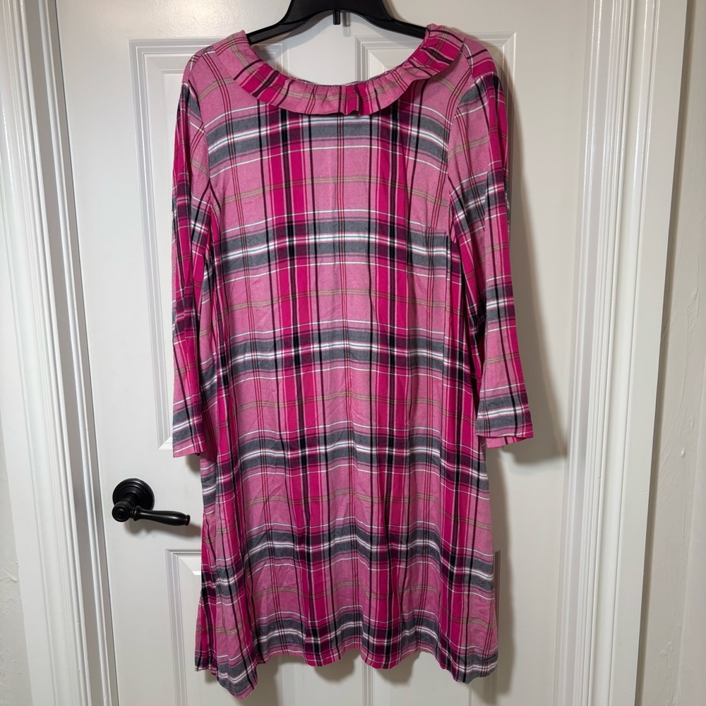 NWT Crown & Ivy Pink Plaid Dress Women’s L